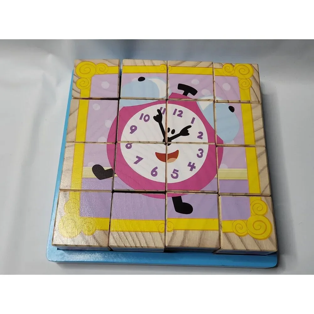 Melissa & Doug Blue’s Clues Wooden Cube Puzzle – 16 Cubes – 6 Scenes